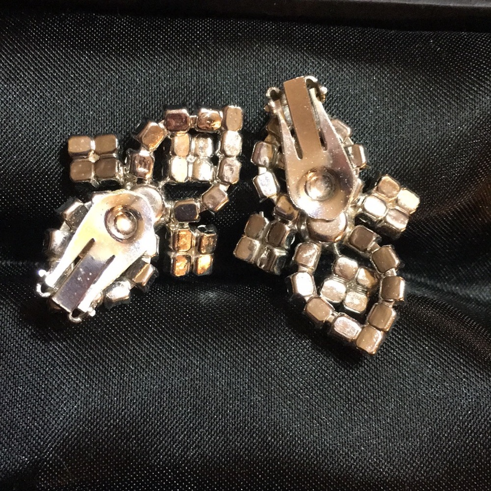 Vintage Rhinestone Earrings - Picture 4 of 4